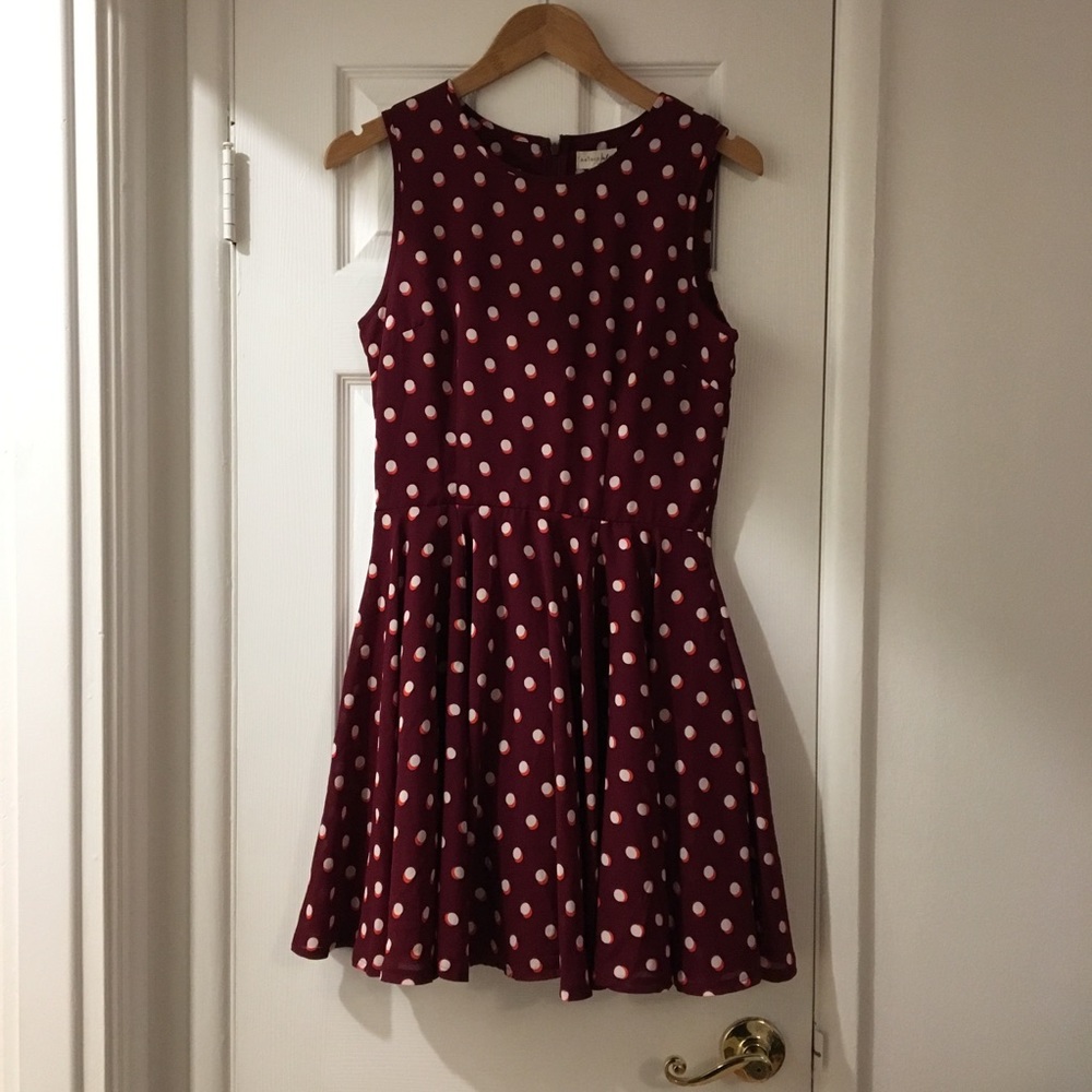 Maison Jules Women’s Chiffon Polka Dot Dress